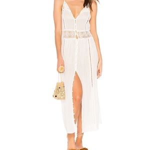 Amuse society white crocheted pria cami dress xs